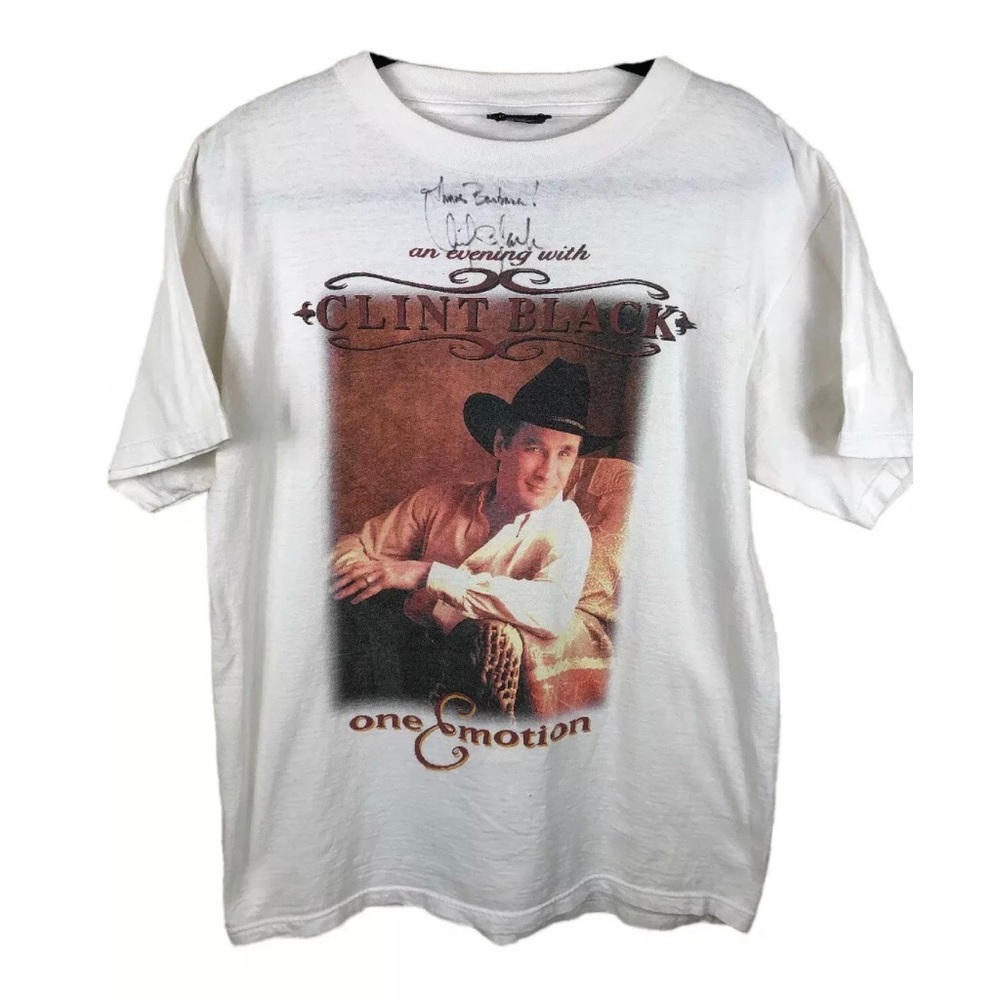 Clint Black Autographed One Emotion Tour T-Shirt.